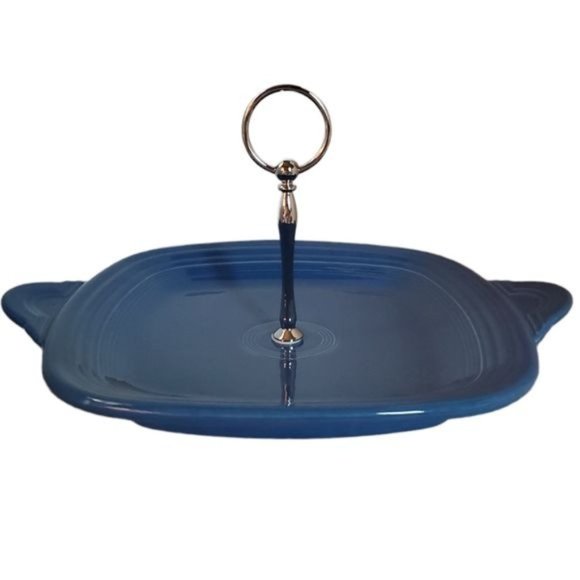 Fiestaware Fiesta Single Tier SERVING Server Plate Dish Plater Lapis CERAMIC - Picture 1 of 15